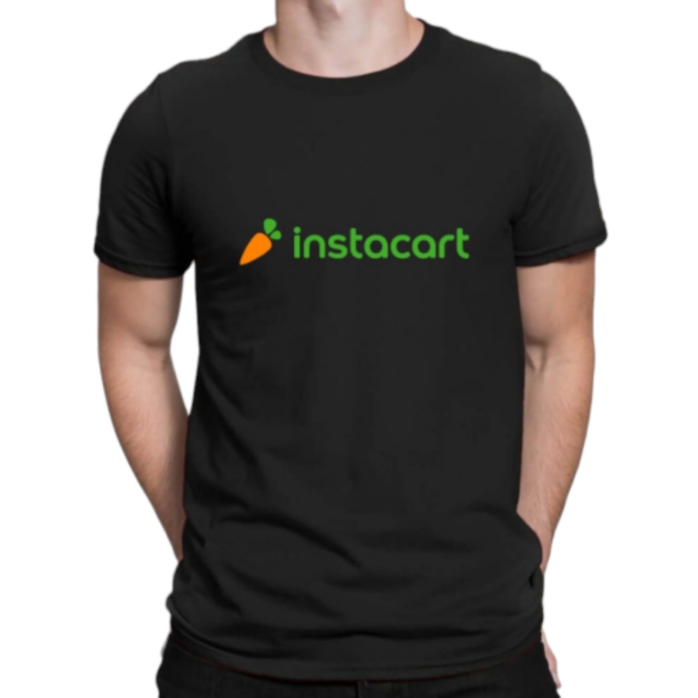 Instacart Carrot Same Day Delivery Shopper Black Green Orange Tee Shirt 2XL